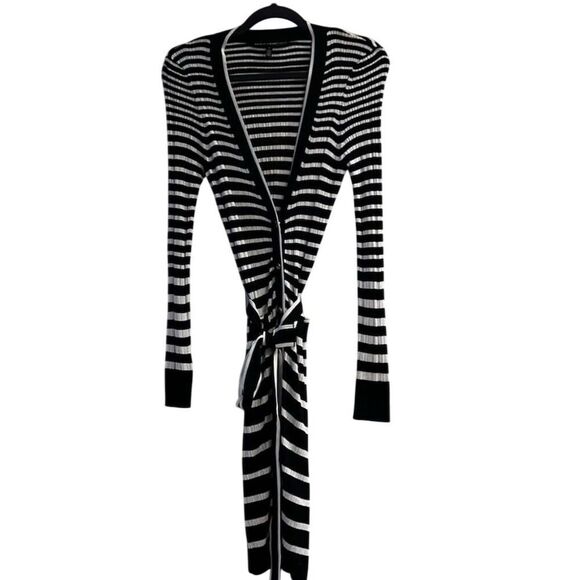 White House Black Market Sweaters - White House Black Market Women's Striped Long Cardigan Sweater Size S